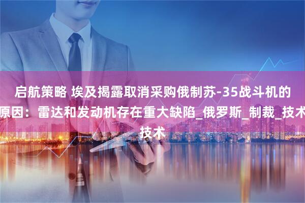 启航策略 埃及揭露取消采购俄制苏-35战斗机的原因：雷达和发动机存在重大缺陷_俄罗斯_制裁_技术